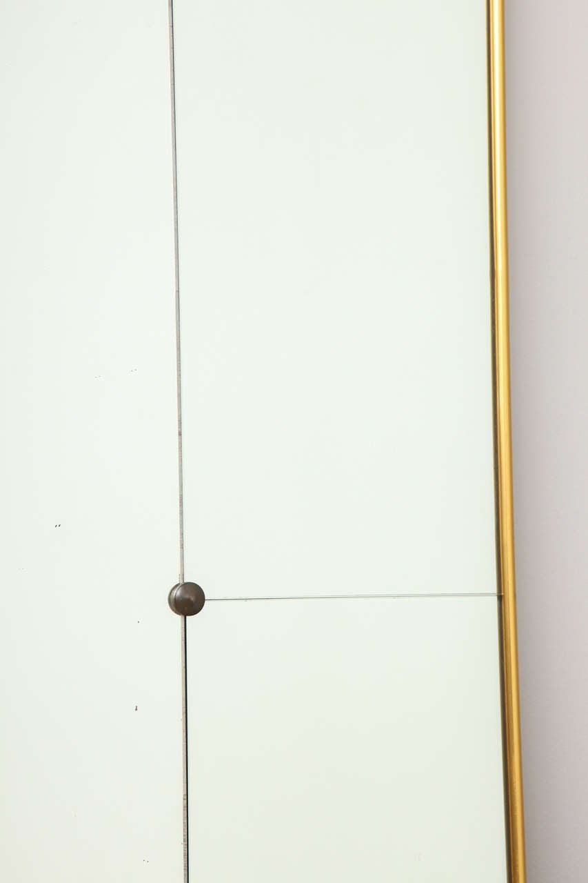 Brass Grand Art Deco Wall Mirror For Sale