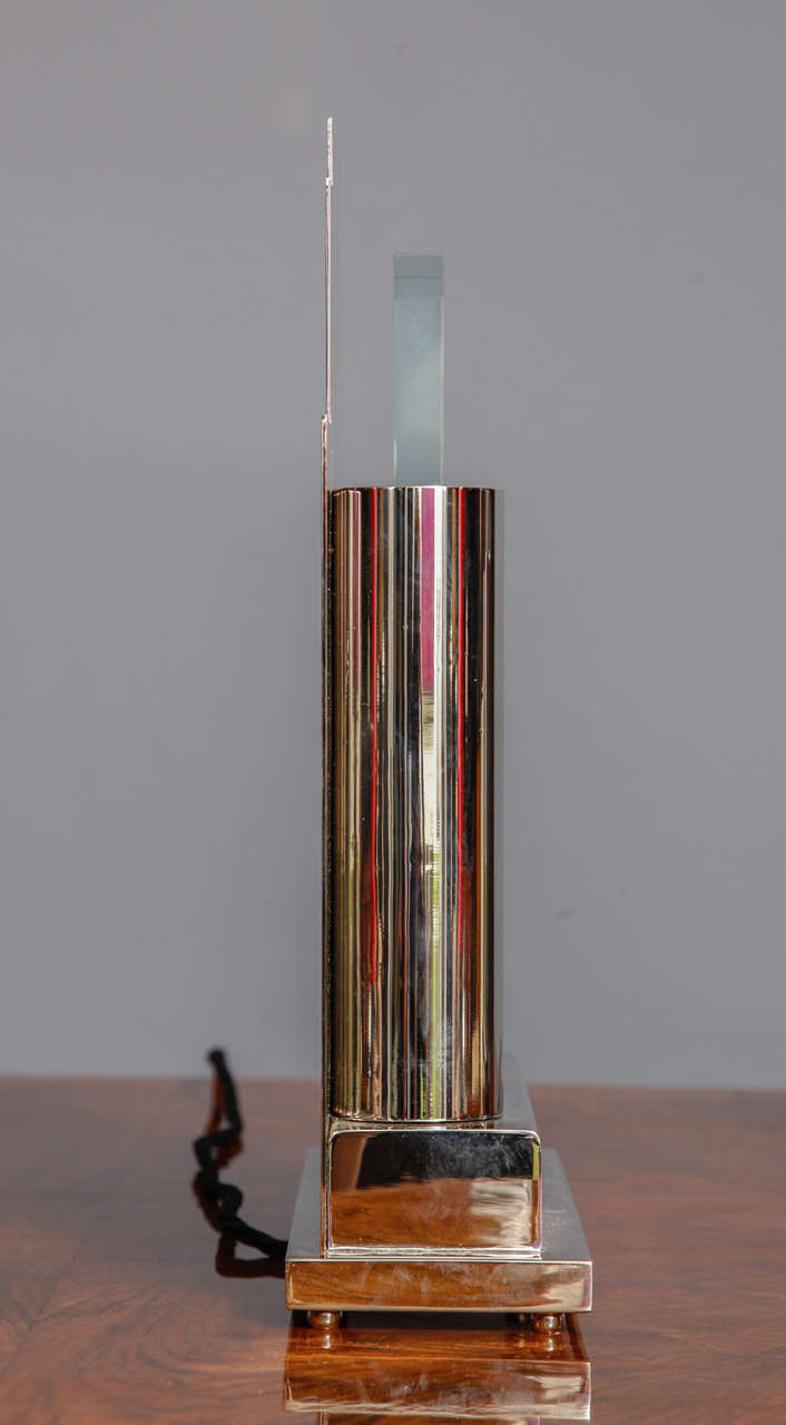 Glass Pair of Art Deco Table Lamps For Sale
