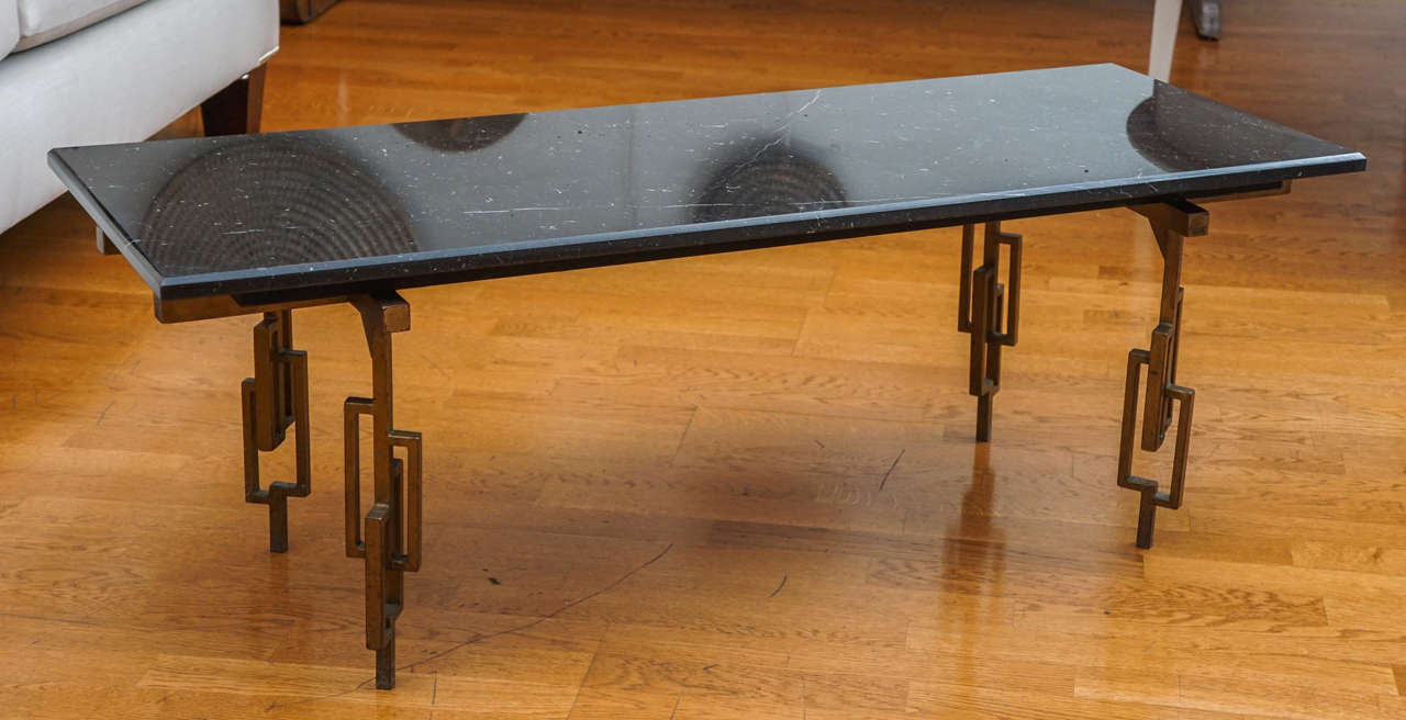 American Geometric Table with Marble Top