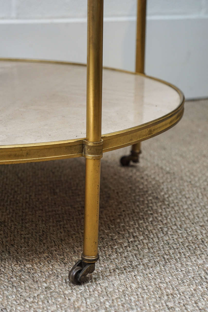 Two-Tiered Marble and Brass End Table 1
