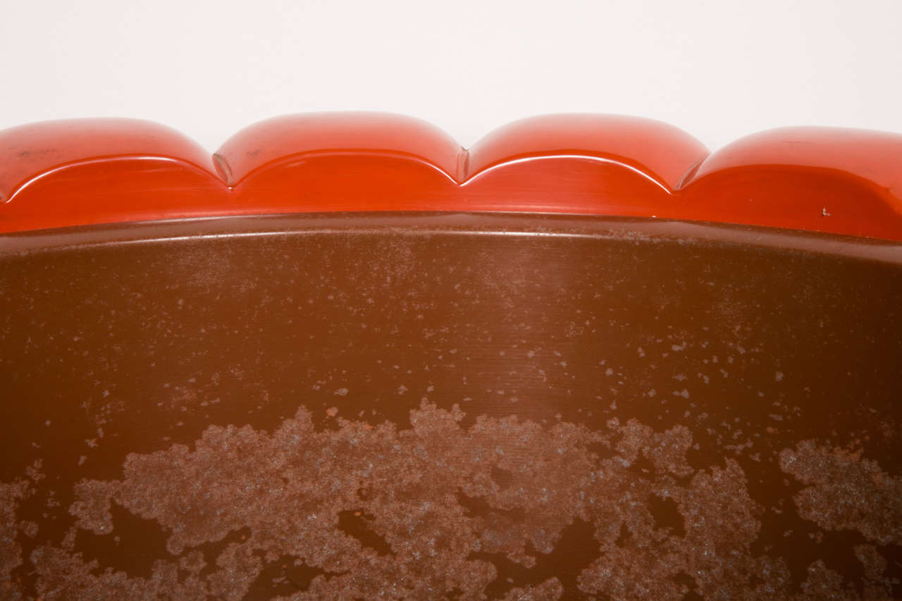 Very Large Japanese Negoro Lacquer Hibachi 1