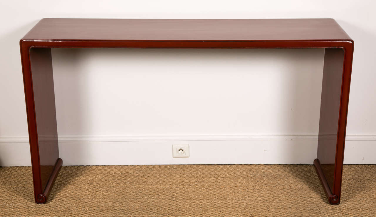 20th Century Chinese Red Lacquered Console Table