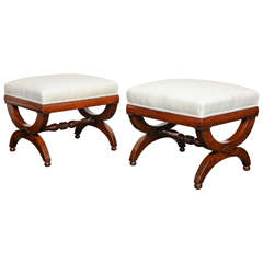 Pair of 19th Century walnut benches