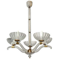 Mid-20th Century 6 arm Murano glass chandelier