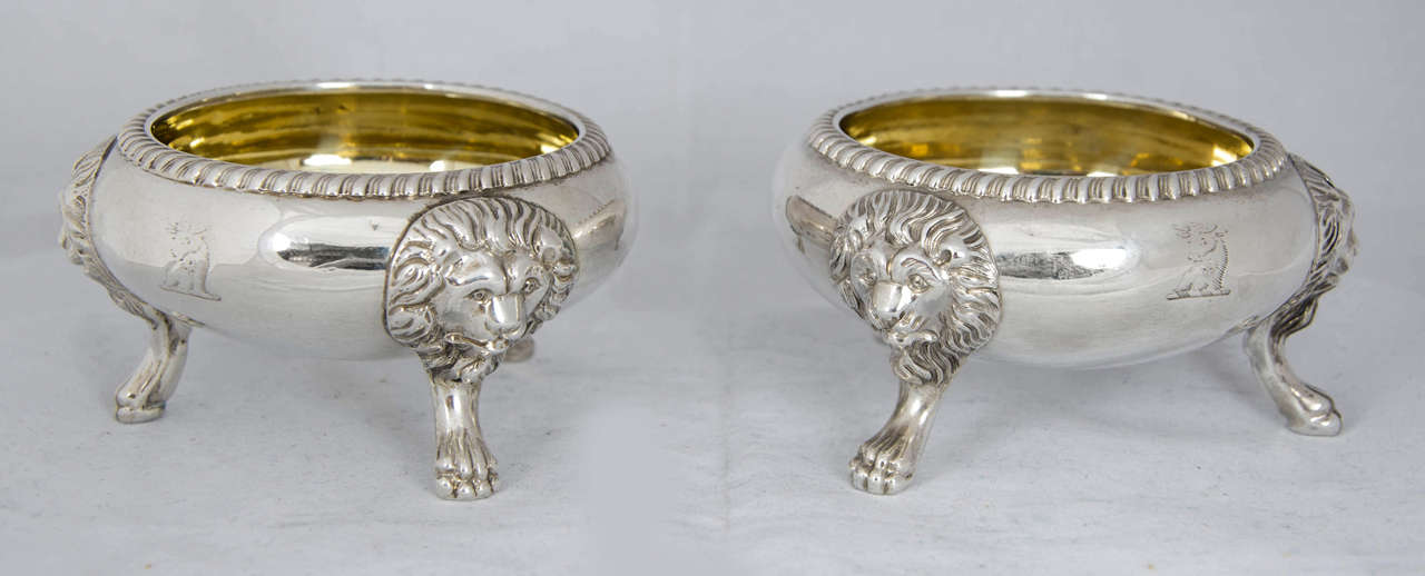 A Set of 4 William IV Sterling Silver Salts