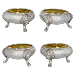 A Set of 4 William IV Sterling Silver Salts