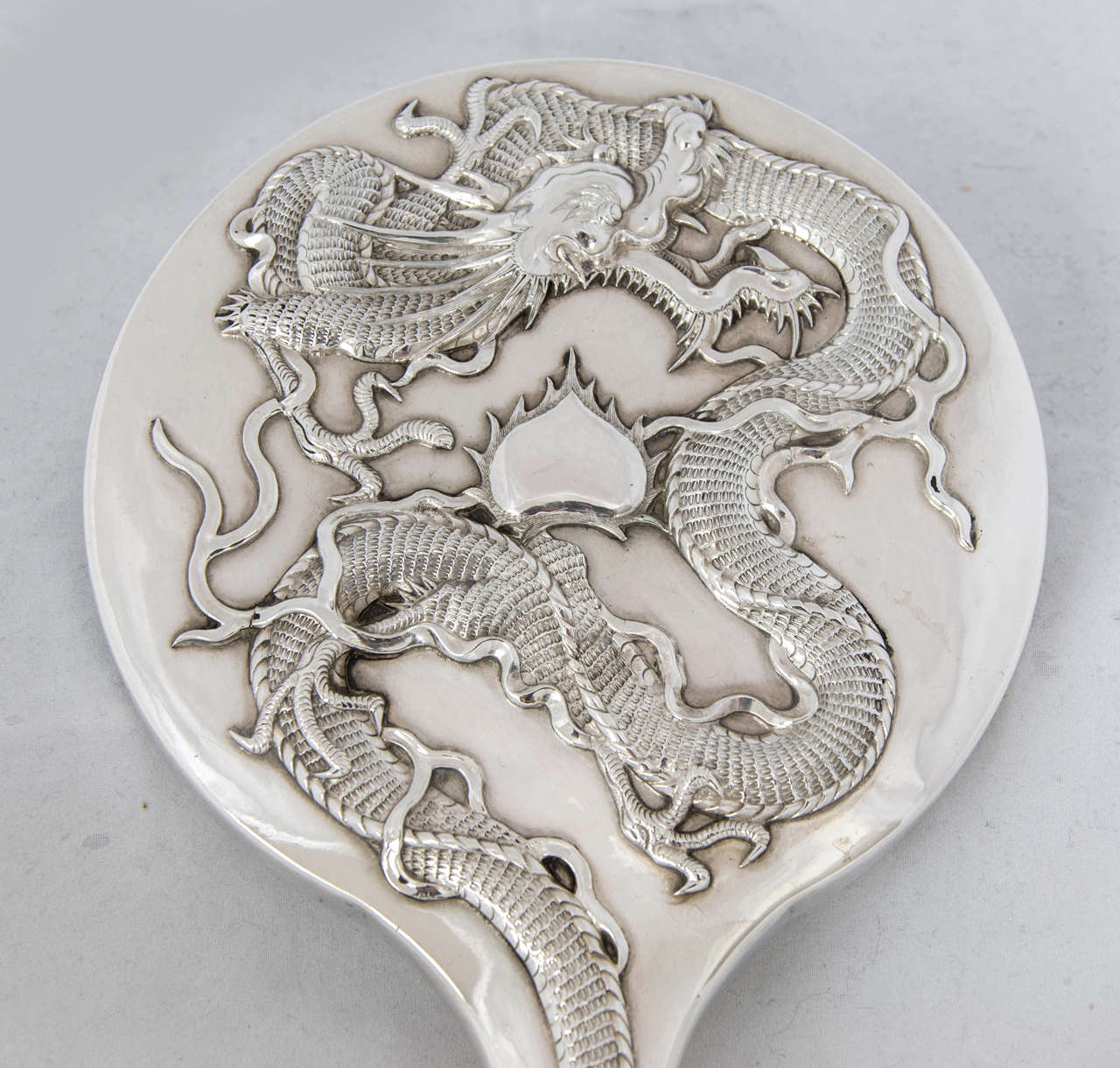 Chinese Export Silver Hand Mirror 1