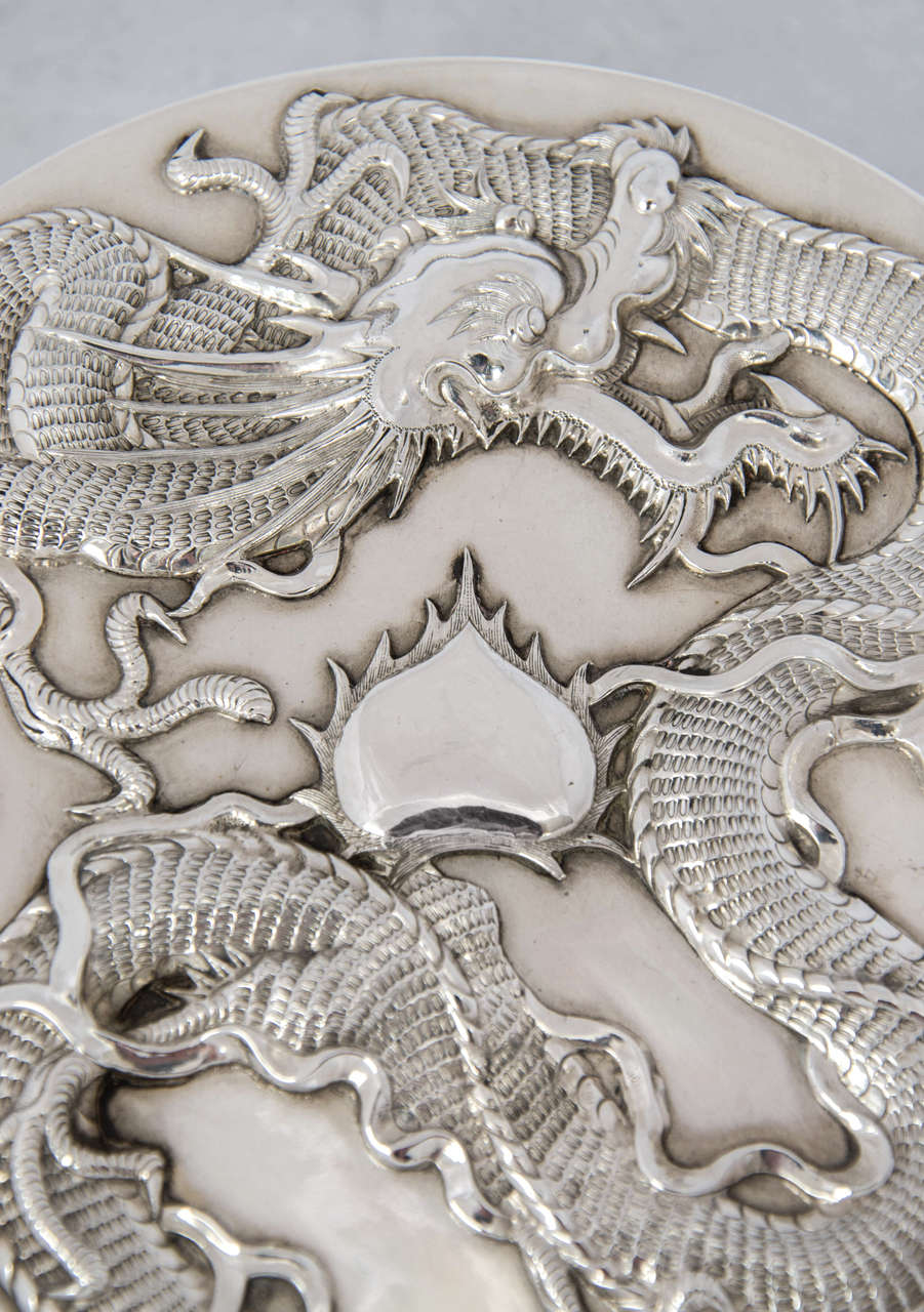 Chinese Export Silver Hand Mirror 2