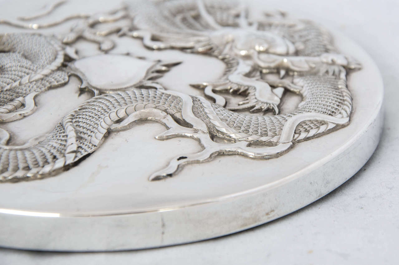 Chinese Export Silver Hand Mirror 3