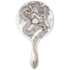 Chinese Export Silver Hand Mirror