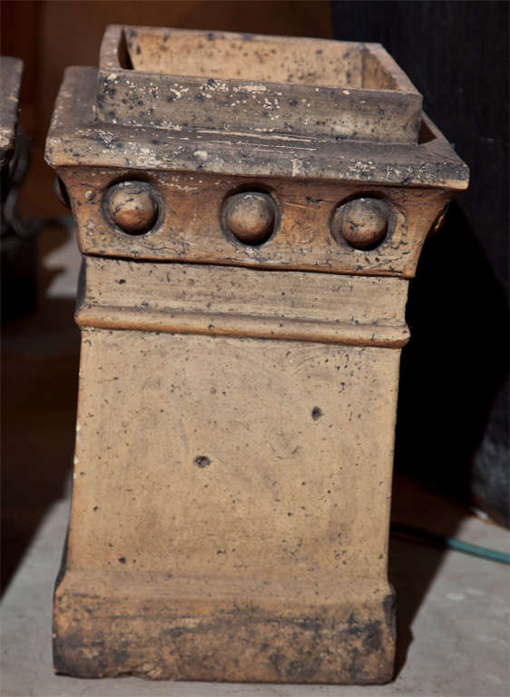 19th Century Versatile Pair of Bisquit Terracotta Chimney Pots