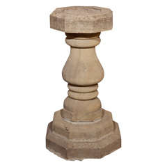 English Octagonal Carved Stone Table Base