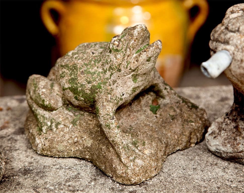 Group of Cast Stone English Frogs 2