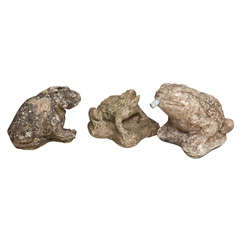 Vintage Group of Cast Stone English Frogs