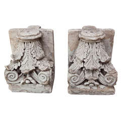 Fine Pair of Heavily Carved Portland Stone Capitals
