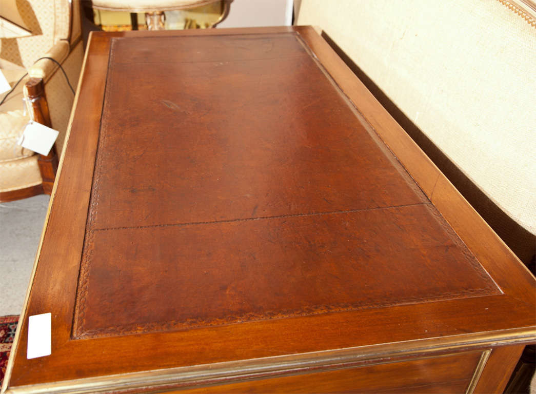 Wood French Louis XVI Style Mahogany Desk by Jansen