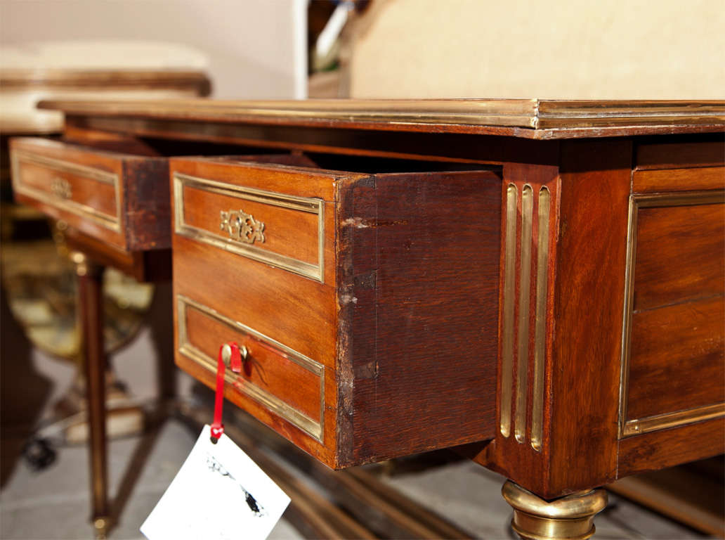 French Louis XVI Style Mahogany Desk by Jansen 5