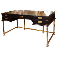 French Campaign Style Desk by Jansen