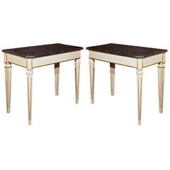 Pair of Swedish Neoclassical Style Painted Consoles