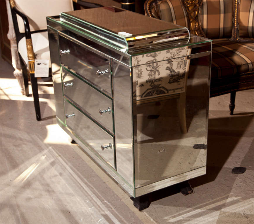 French Art Deco Style Mirrored Chest 1