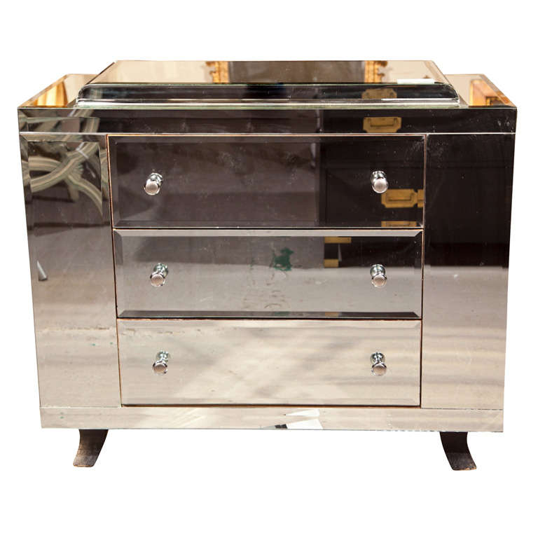 French Art Deco Style Mirrored Chest