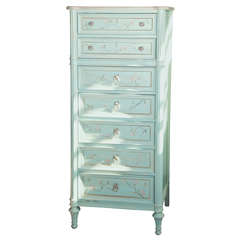 Vintage Blue Painted Lingerie Chest by Thomasville
