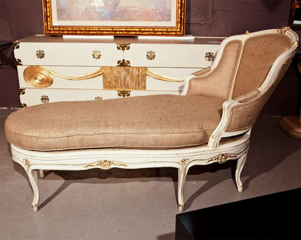 French Louis XV Style Painted Chaise