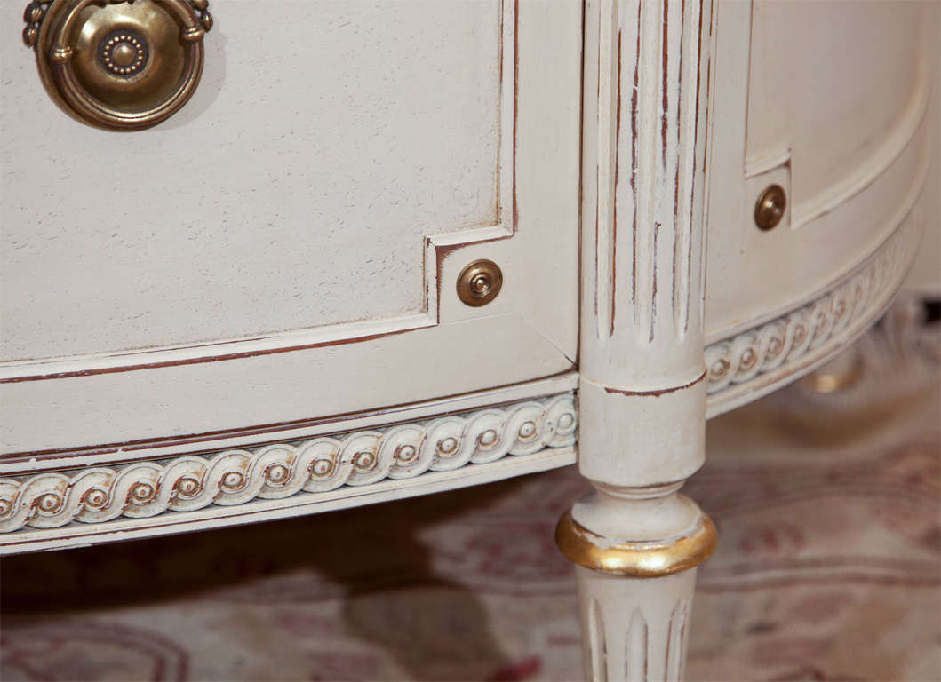 French White Painted Demilune Chest 1