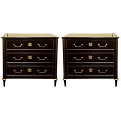 Pair of Ebonized Chests of Drawers attri. to Jansen