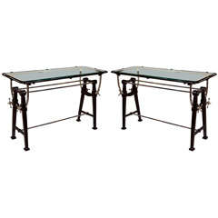 Pair of Industrial Style Steel Console Tables
