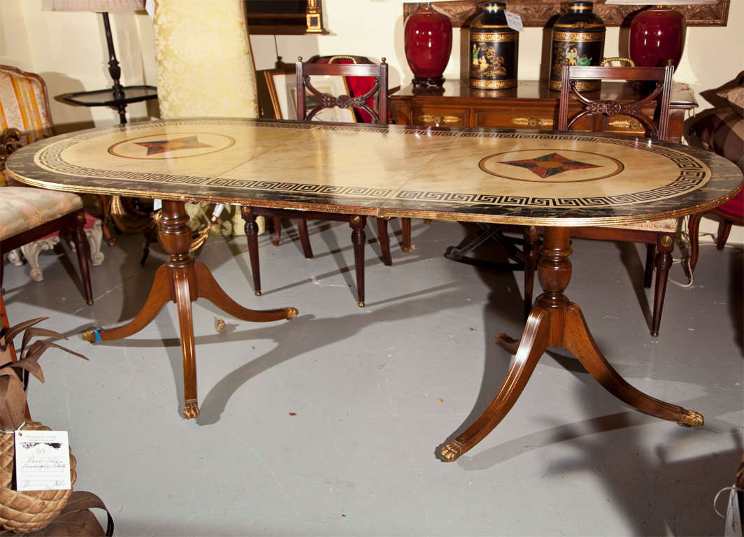 Regency Style Double Pedestal Dining Table