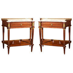 Vintage Pair of French Louis XVI Style End Tables Maison Jansen