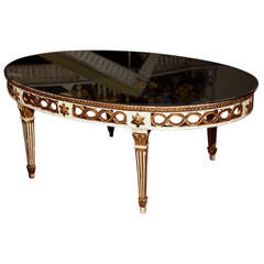 French Louis XIV Style Oval Coffee Table Manner of Jansen