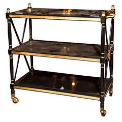 French Directoire Style 3-Tier Server Tea Cart