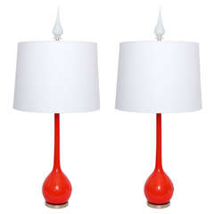 Pair of 1960s Italian Art Glass Table Lamps by Seguso