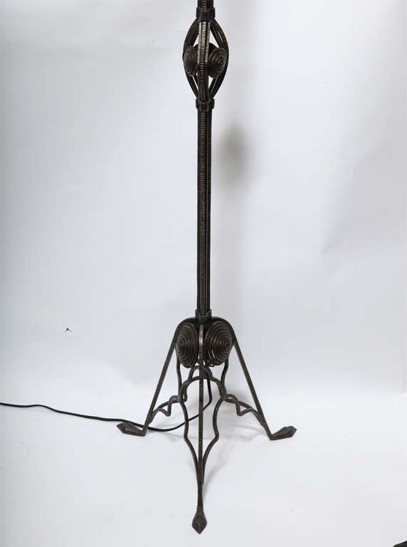 American A Pair of Art Deco Iron  Floor Lamps by John B Salterini