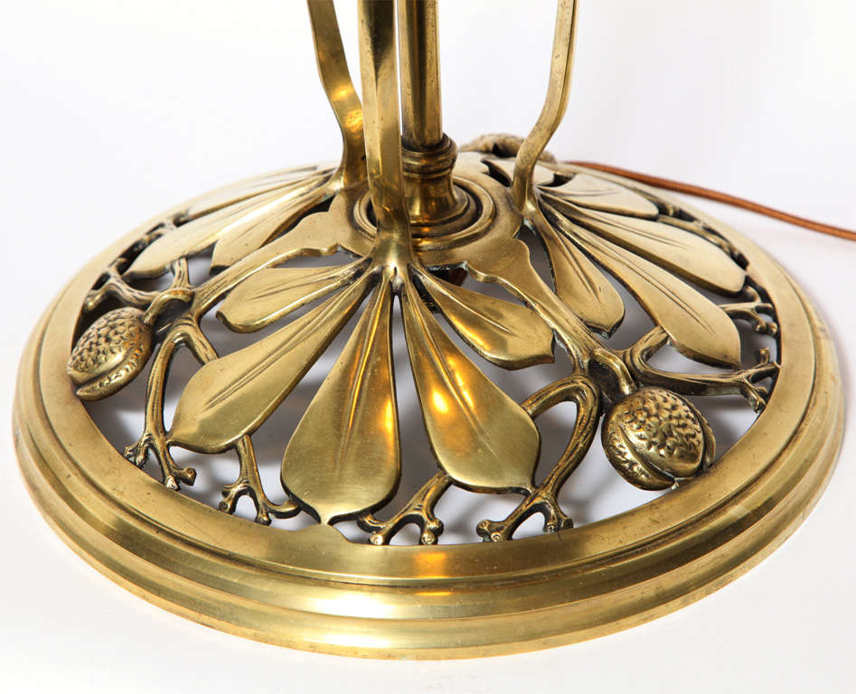An Austrian Secessionist brass and jeweled Table Lamp 1