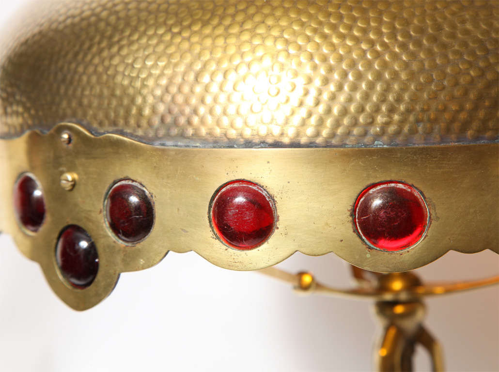 An Austrian Secessionist brass and jeweled Table Lamp 6