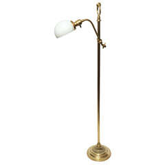 A 1920's Articulated brass and glass Floor Lamp
