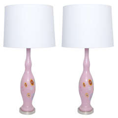 Pair of Italian Art Glass Table Lamps by Fratelli Toso