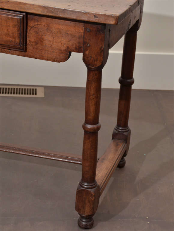 Antique Rustic Wood Table with Single Drawer, France, c. 19th Century 2