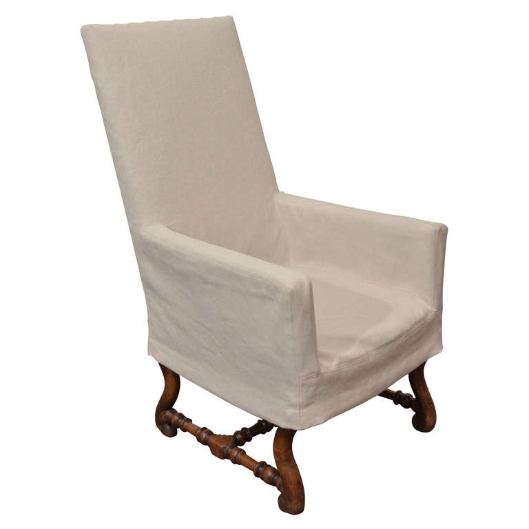 Back Arm Chair With Slipcover At 1stdibs, High Back Arm Chair Covers