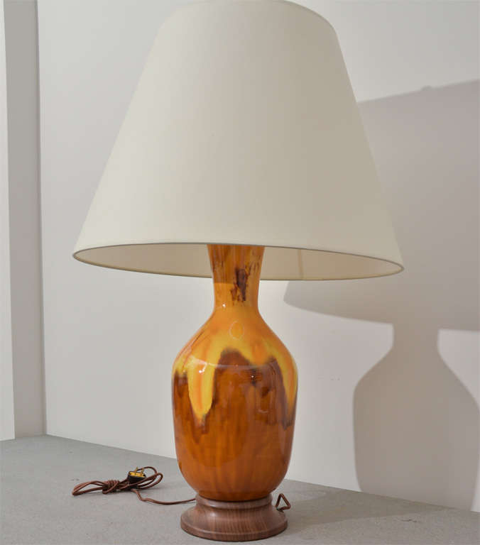 brown ceramic lamp