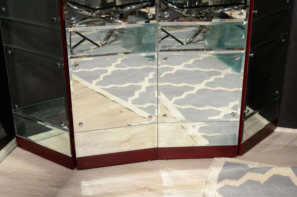 20th Century Exceptional Hollywood Style Four Panel Mirrored Screen