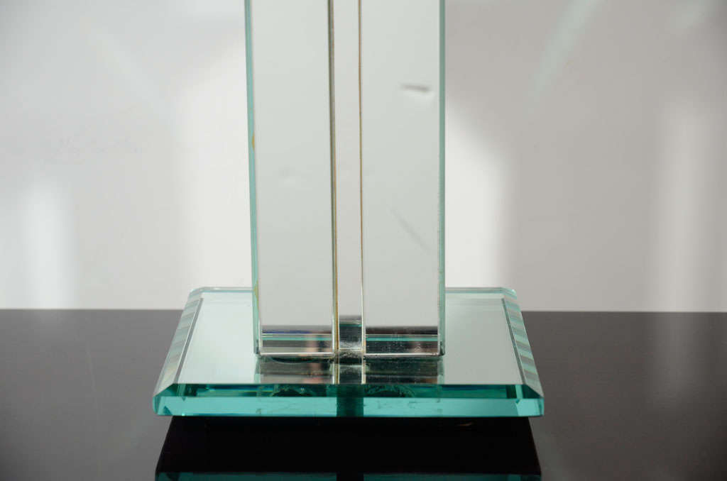 Pair of Art Deco Style Skyscraper Mirrored Table Lamps