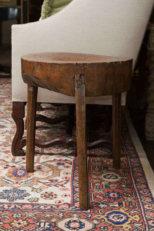 Primitive French Walnut Chopping Block