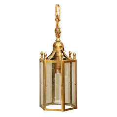 Antique Georgian Style Brass Hall Lantern