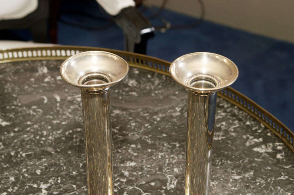 19th Century Pair of Reed & Barton Federal Style Sterling Silver Candlesticks