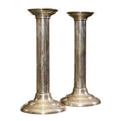 Pair of Reed & Barton Federal Style Sterling Silver Candlesticks