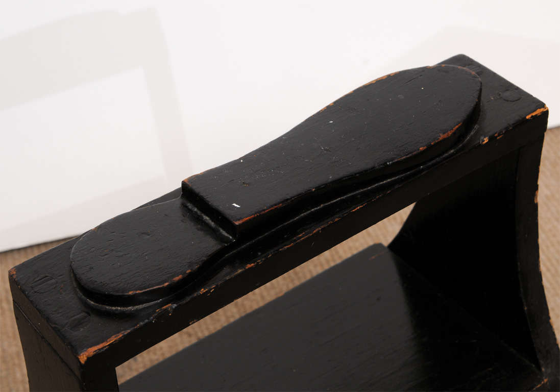 Arts and Crafts Antique black shoe-shine box